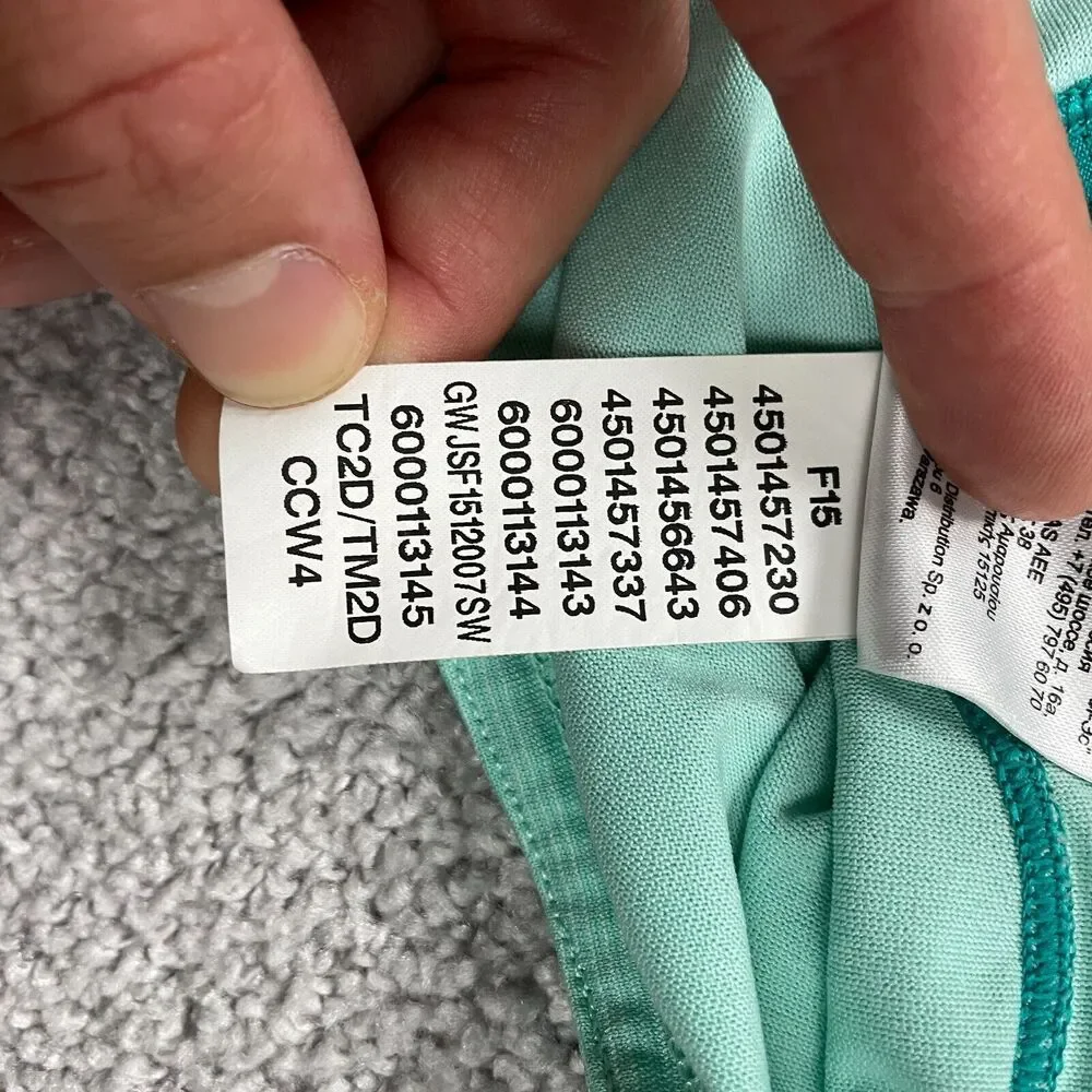 The North Face Flash Dry Active Top Womens Medium Green Short Sleeve V-Neck Top - Picture 12 of 14